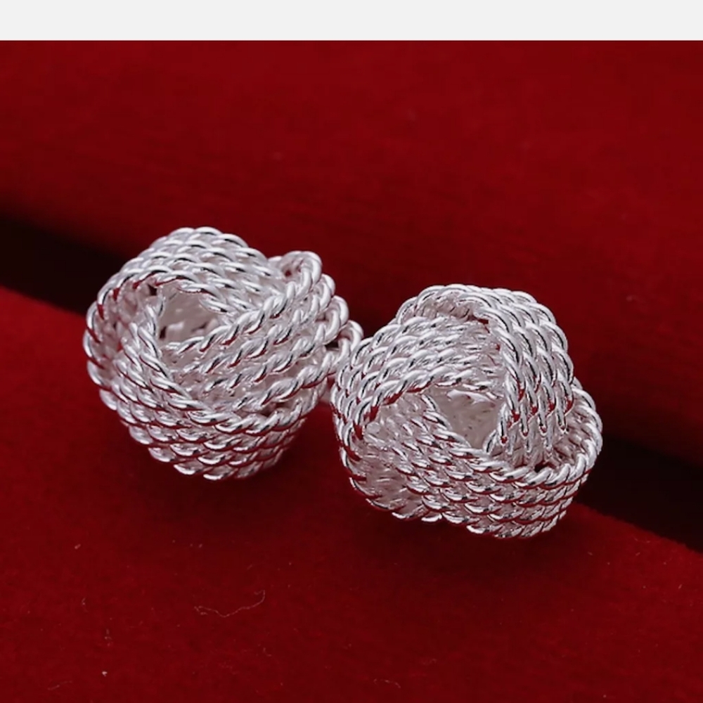 Sterling Silver Knot Earrings